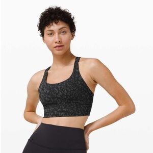 lululemon Energy Bra Long Line, Wild Thing Camo Deep Coal Multi, 6